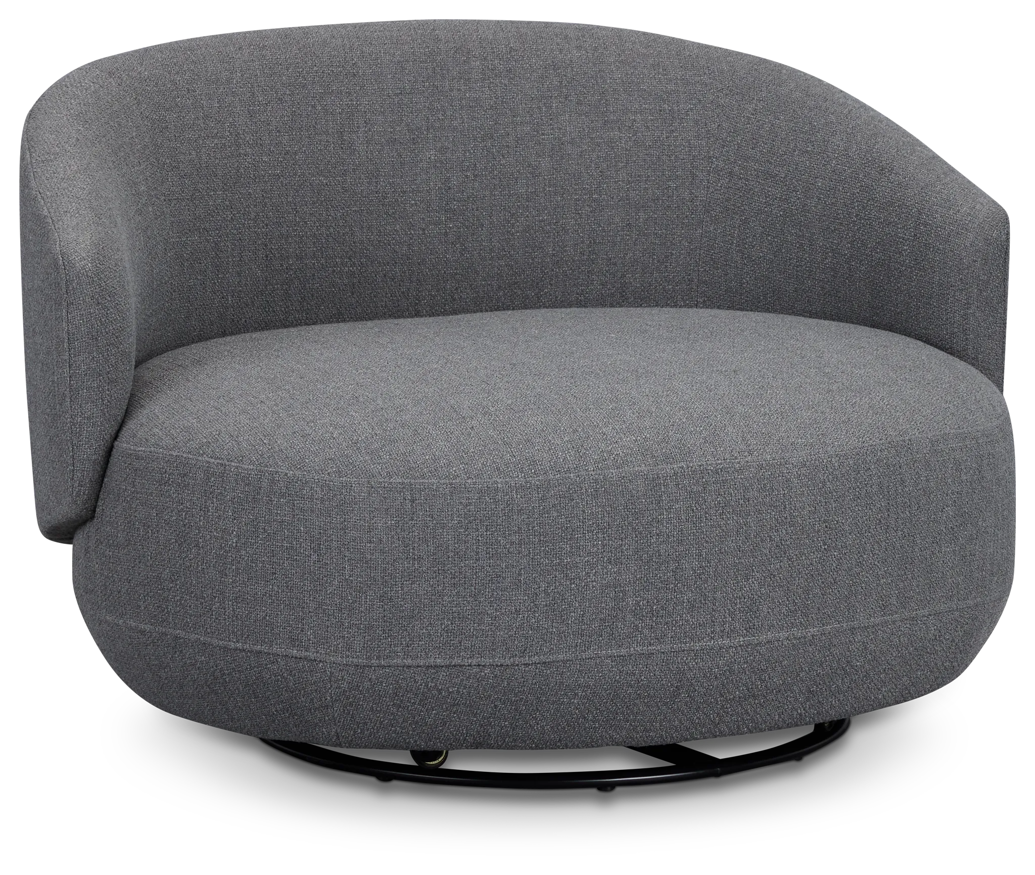 Chrisley Dark Gray Fabric Swivel Accent Chair