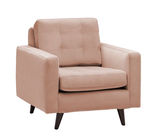 Mila Light Pink Velvet Chair