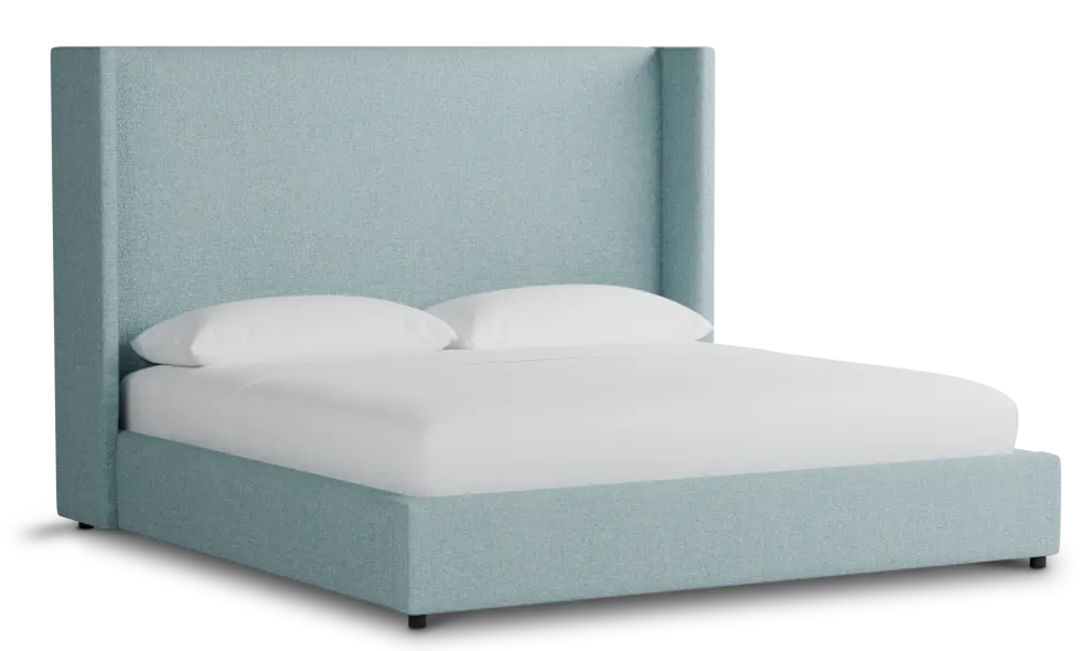 Captiva Elite Light Blue 60" Upholstered Shelter Bed Captiva Elite Light Blue 60" Upholstered Shelter Bed