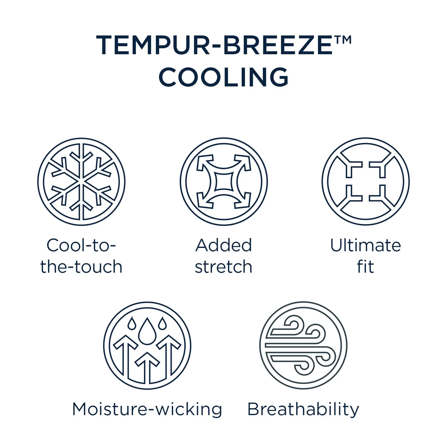 Tempur-pedic Breeze Cooling Light Blue Split King Sheets