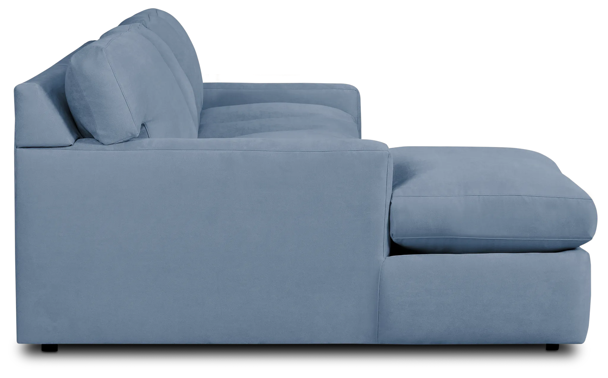Hudson Blue Fabric Small Left Chaise Sectional