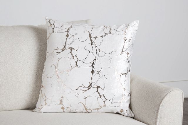 Logan Ivory 22" Square Accent Pillow