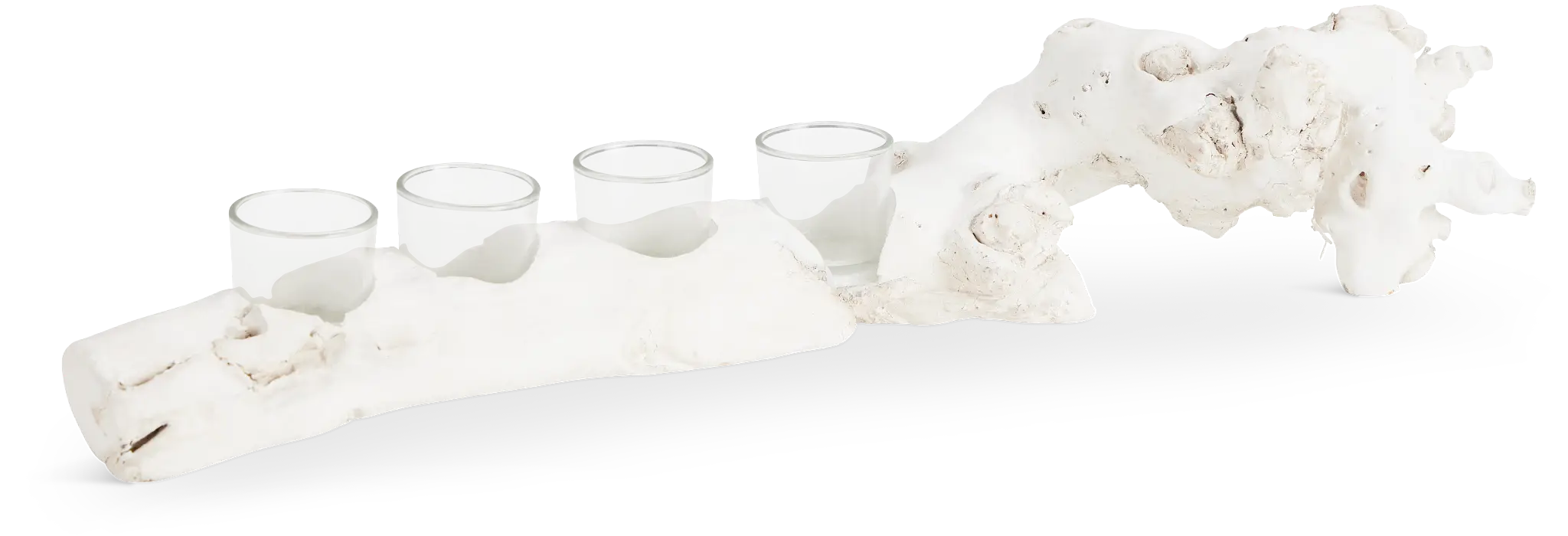 Tygra White Wood Candle Holder Tygra White Wood Candle Holder