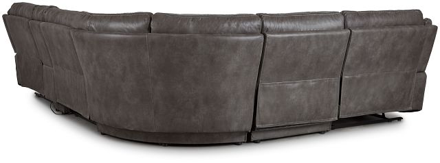 Dober Dark Gray Micro Medium Triple Power 2-arm Sectional
