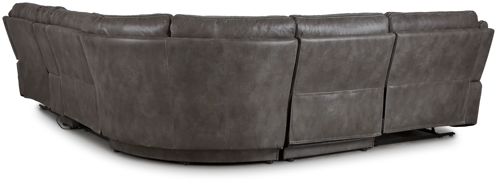 Dober Dark Gray Micro Medium Triple Power 2-arm Sectional