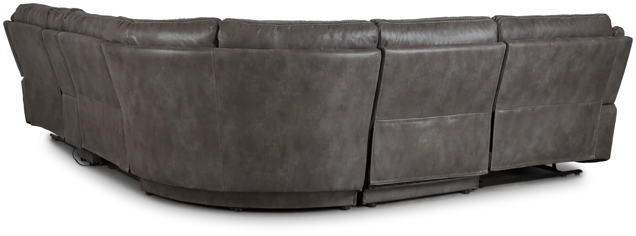 Dober Dark Gray Micro Medium Triple Power 2-arm Sectional Dober Dark Gray Micro Medium Triple Power 2-arm Sectional