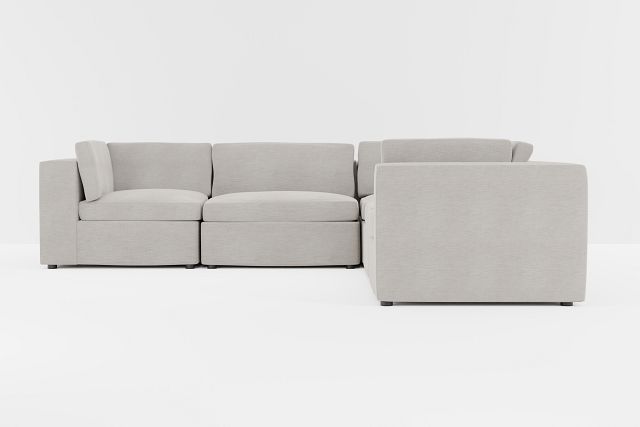 Destin Maguire Pewter Fabric 5-piece Modular Sectional