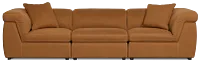 Aria Medium Brown Micro Immersive 3-piece Modular Sofa