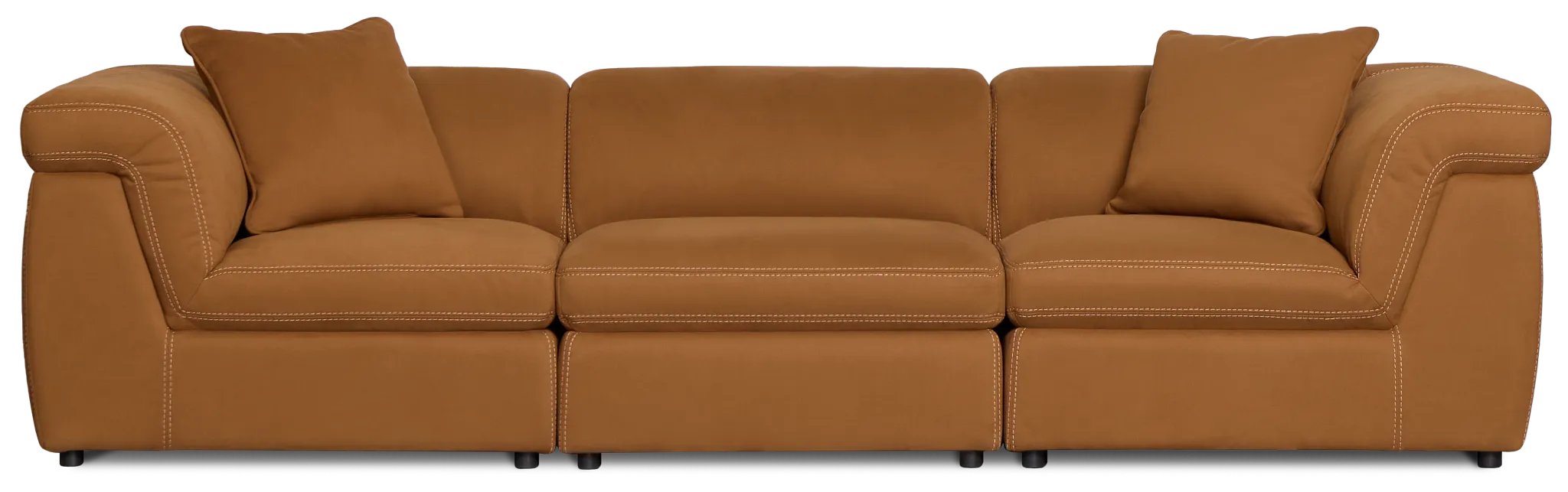 Aria Medium Brown Micro Immersive 3-piece Modular Sofa