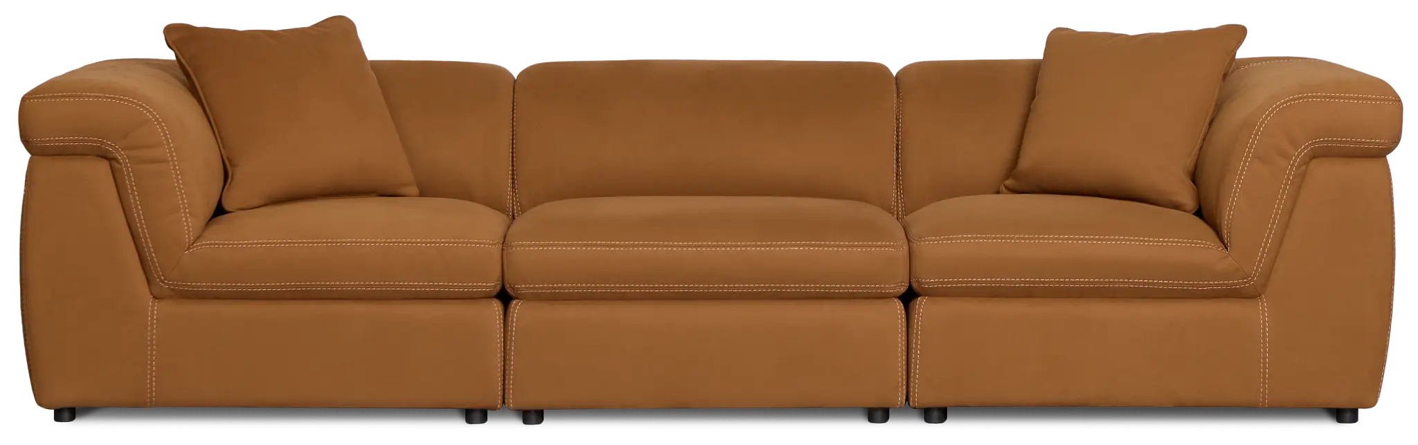 Aria Medium Brown Micro Immersive 3-piece Modular Sofa Aria Medium Brown Micro Immersive 3-piece Modular Sofa