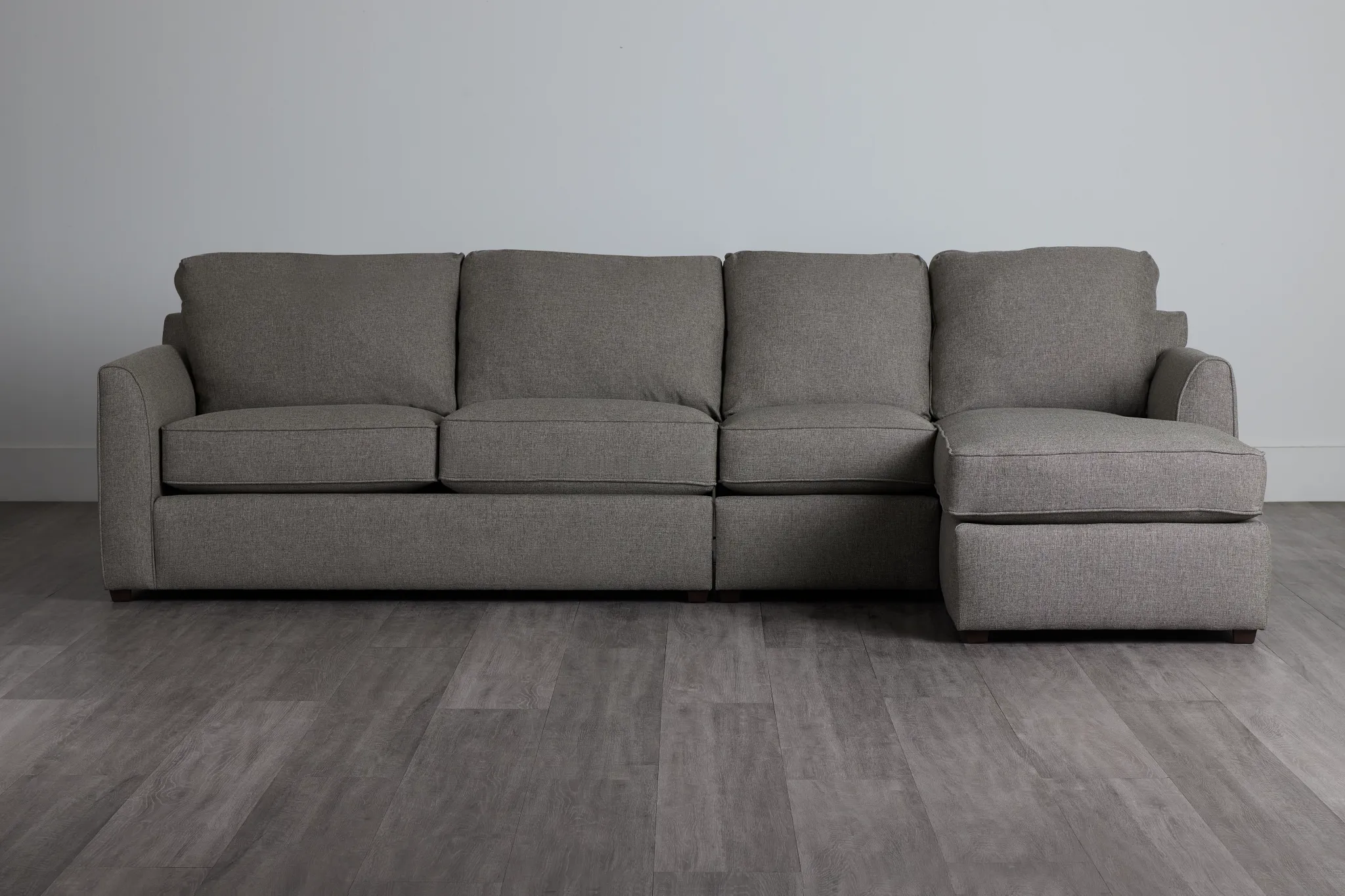 Asheville Brown Fabric Small Right Chaise Sectional