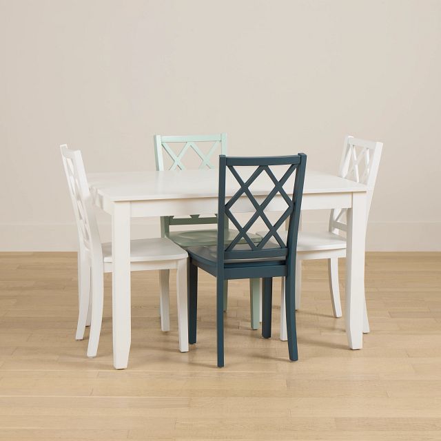 Edgartown White Rectangular Table And Mixed Chairs