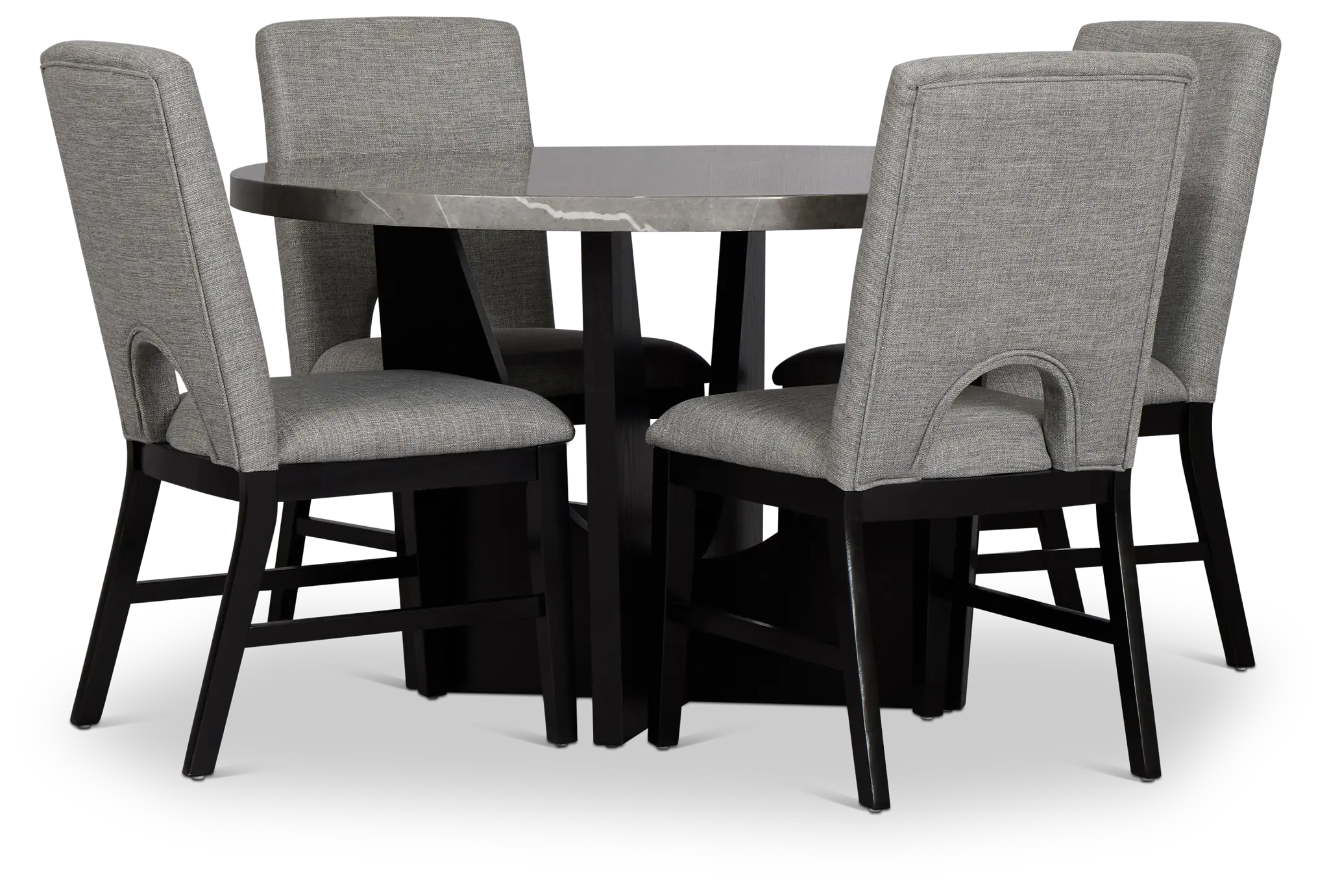 Oxford Two-tone Round Table & 4 Upholstered Chairs Oxford Two-tone Round Table & 4 Upholstered Chairs