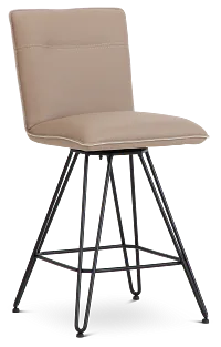 Demi Taupeswivel 24" Upholstered Barstool