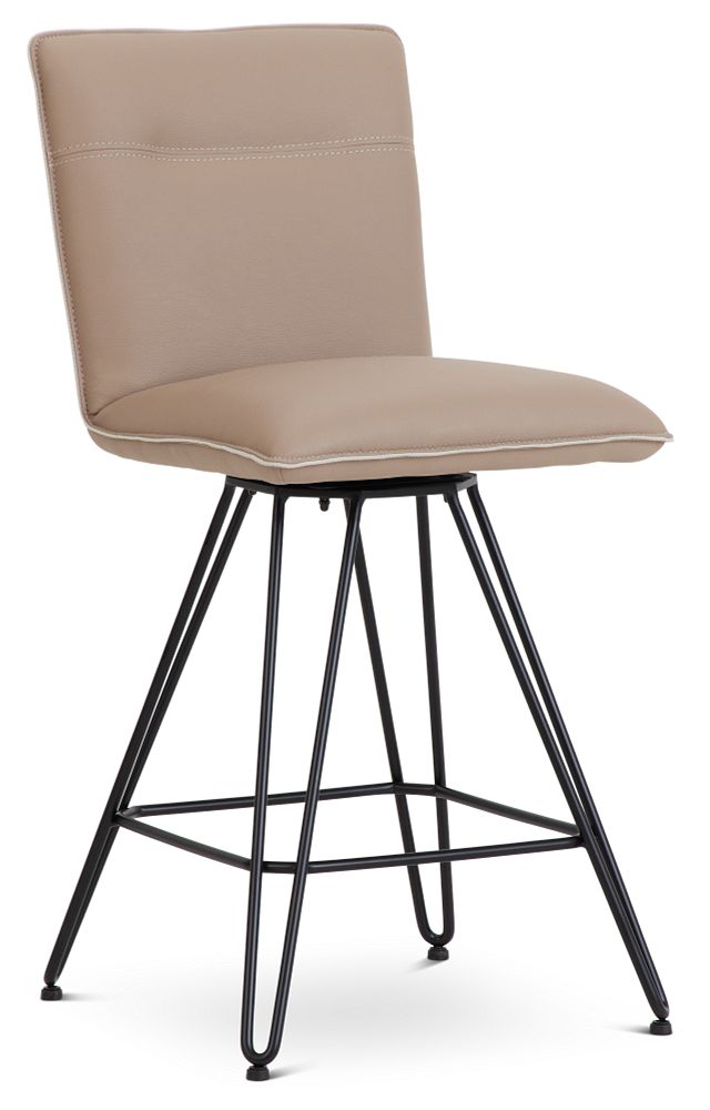 Demi Taupeswivel 24" Upholstered Barstool