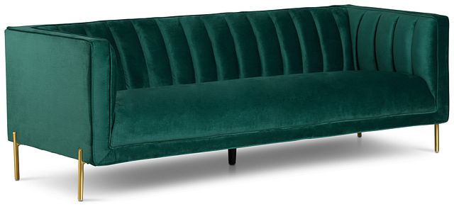 Bella Dark Green Velvet Sofa