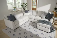 Asheville Light Taupe Fabric Medium Right Chaise Sectional
