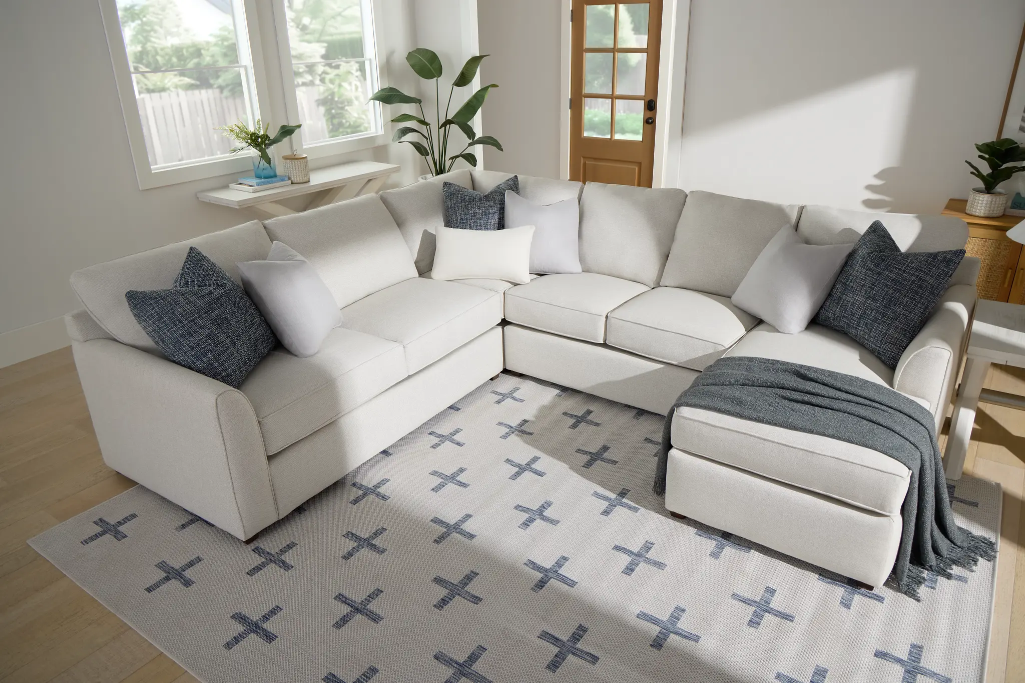 Asheville Light Taupe Fabric Medium Right Chaise Sectional Asheville Light Taupe Fabric Medium Right Chaise Sectional