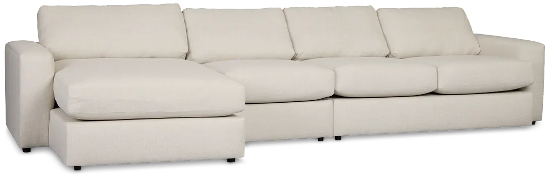 Brantley Light Beige Fabric Small Left Chaise Sectional