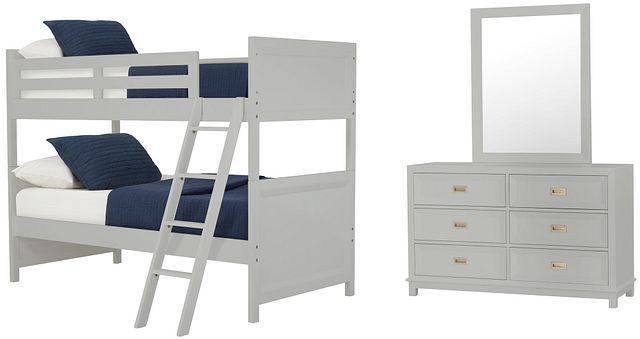 Ryder Gray Bunk Bed Bedroom