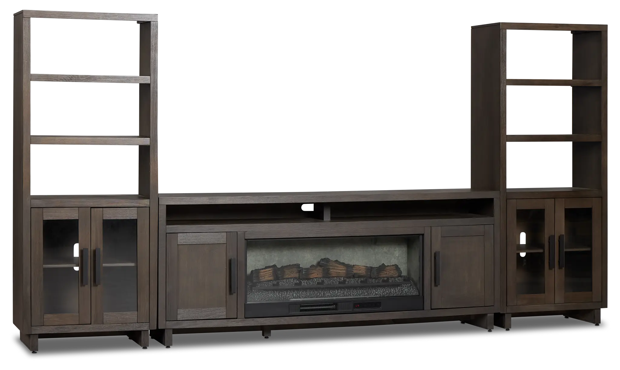 Richmond Gray 80" Door Pier Entertainment Wall With Fireplace Richmond Gray 80" Door Pier Entertainment Wall With Fireplace