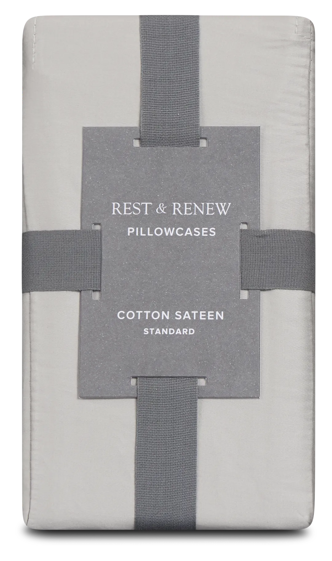 Rest & Renew Cotton Sateen Gray 300 Thread Set Of 2 Pillowcases