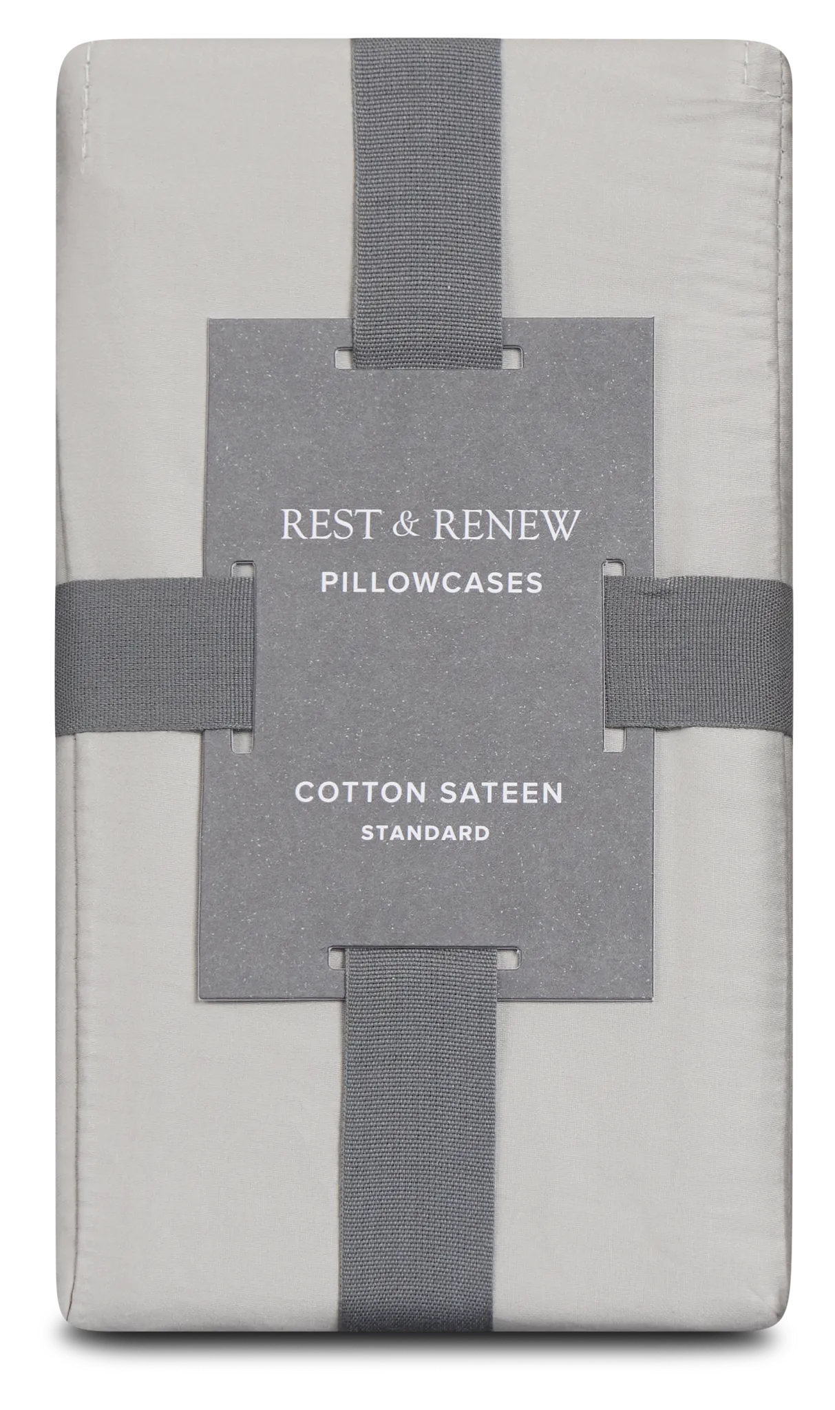 Rest & Renew Cotton Sateen Gray 300 Thread Set Of 2 Pillowcases