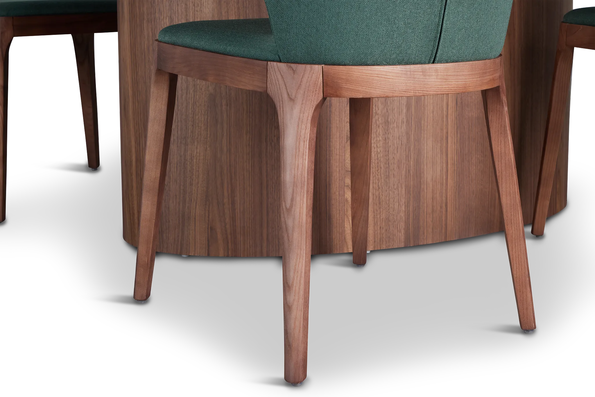 Nomad Mid Tone 94" Oval Table & 4 Dark Green Chairs W/ Mid-tone Legs