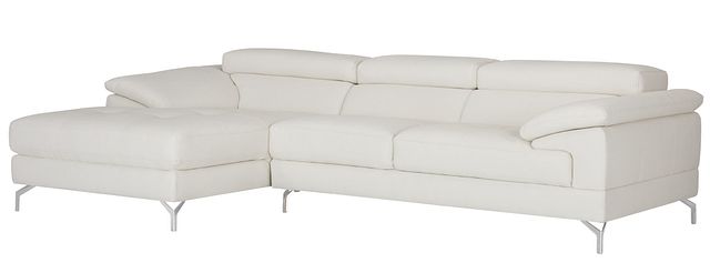 Dash White Micro Left Chaise Sectional