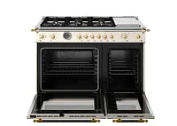 Bertazzoni Heritage Series White 48" Dual Fuel Range