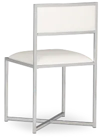 Amalfi White Stnl Steel Upholstered Side Chair