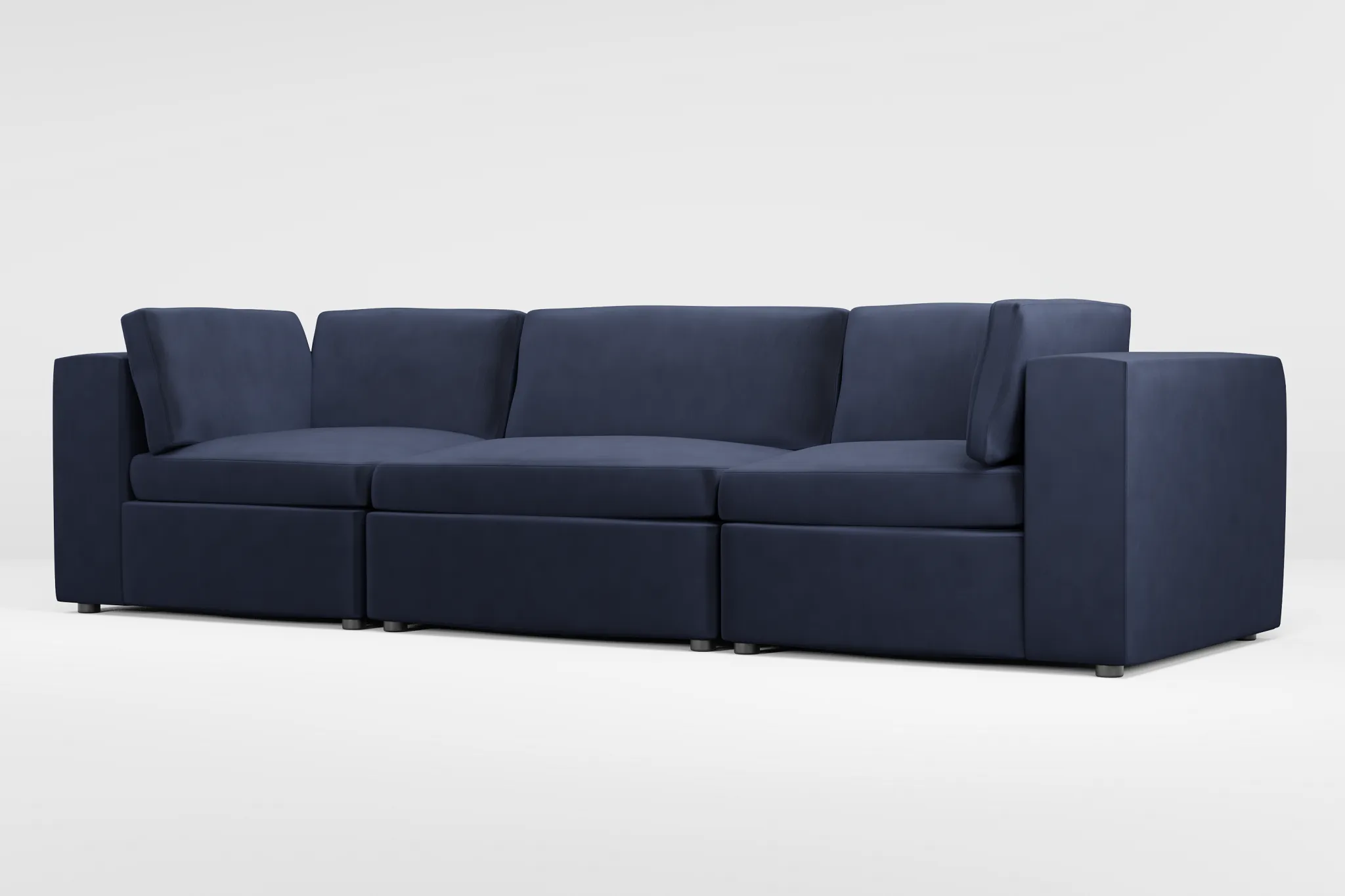 Destin Joya Dark Blue Velvet 3-piece Modular Sofa