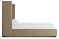 Captiva Merino Brown 60" Upholstered Shelter Bed