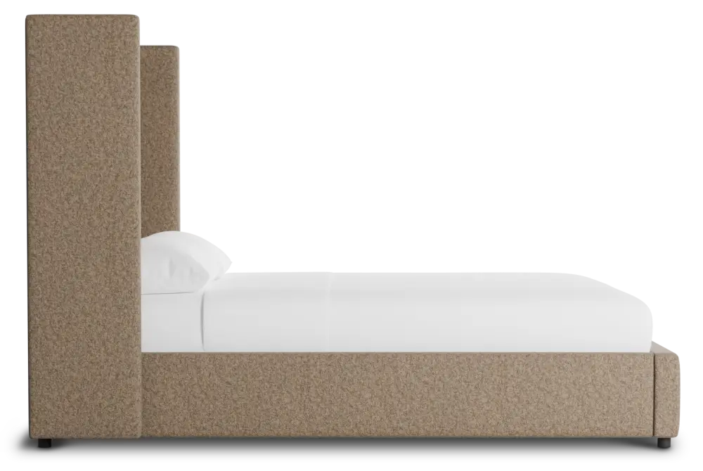 Captiva Merino Brown 60" Upholstered Shelter Bed Captiva Merino Brown 60" Upholstered Shelter Bed