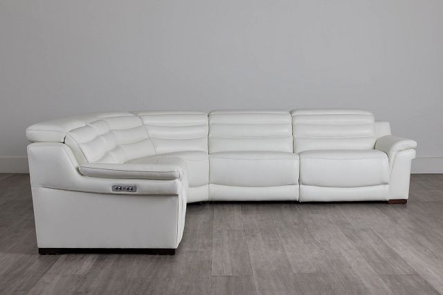Sentinel White Lthr/vinyl Small Two-arm Power Reclining Sectional (0)