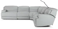Reign Gray Lthr/vinyl Medium Dual Power 2-arm Reclining Sectional