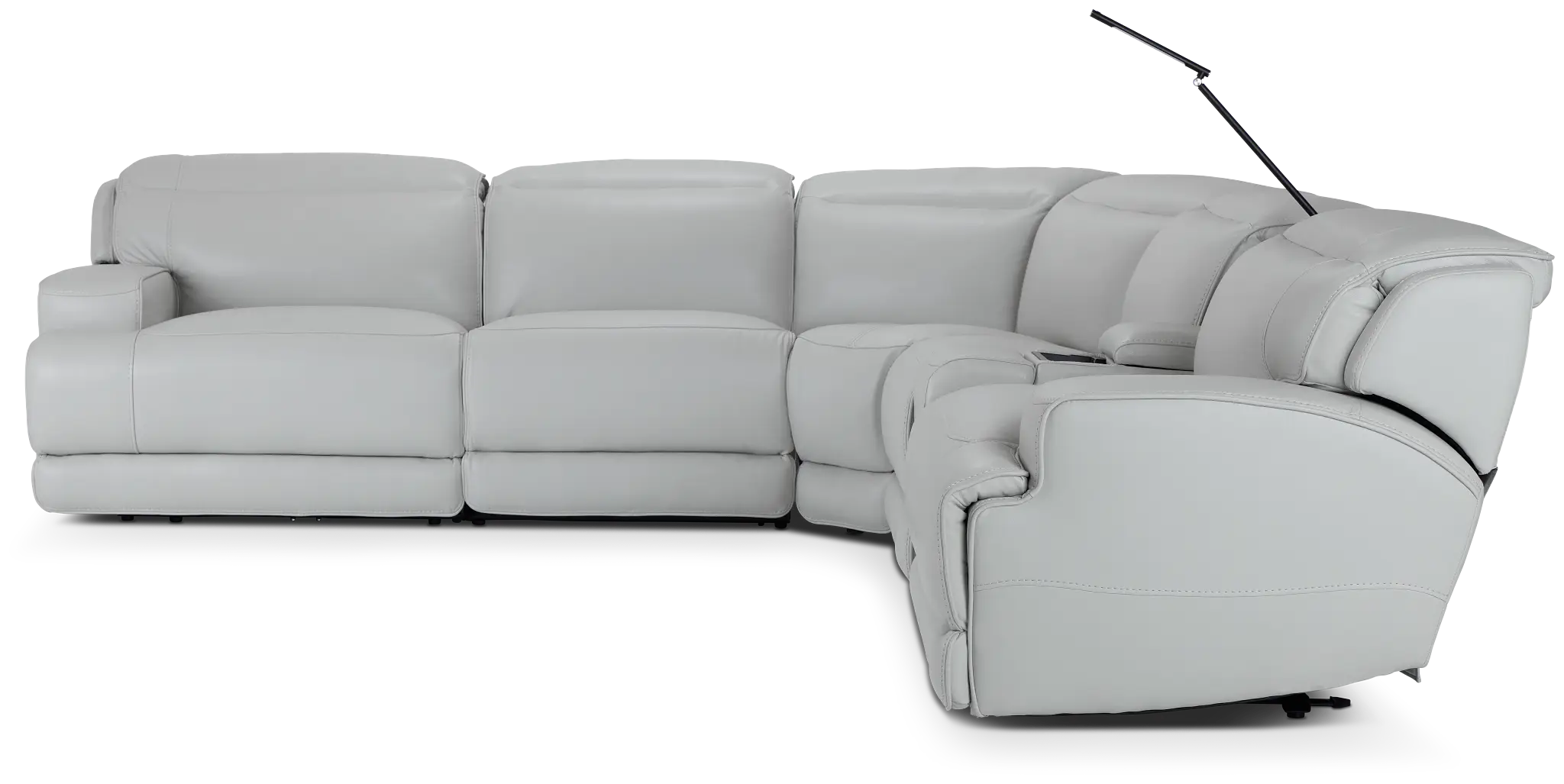 Reign Gray Lthr/vinyl Medium Dual Power 2-arm Reclining Sectional Reign Gray Lthr/vinyl Medium Dual Power 2-arm Reclining Sectional