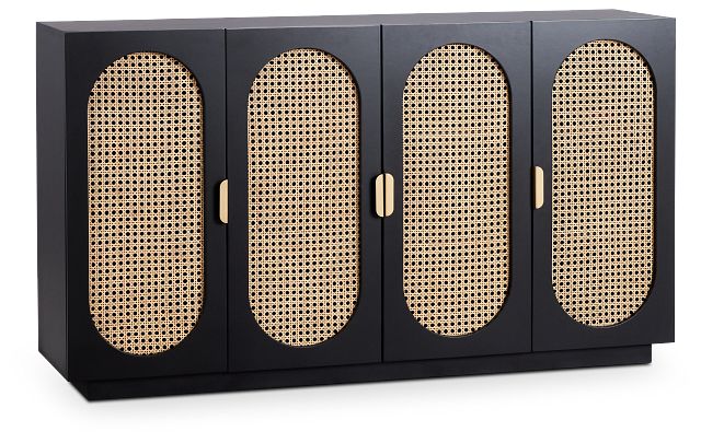 Sarto Black Four-door Cabinet