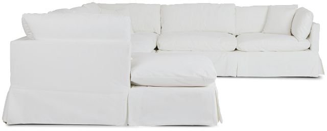 Raegan White Fabric Large Left Chaise Sectional (2)