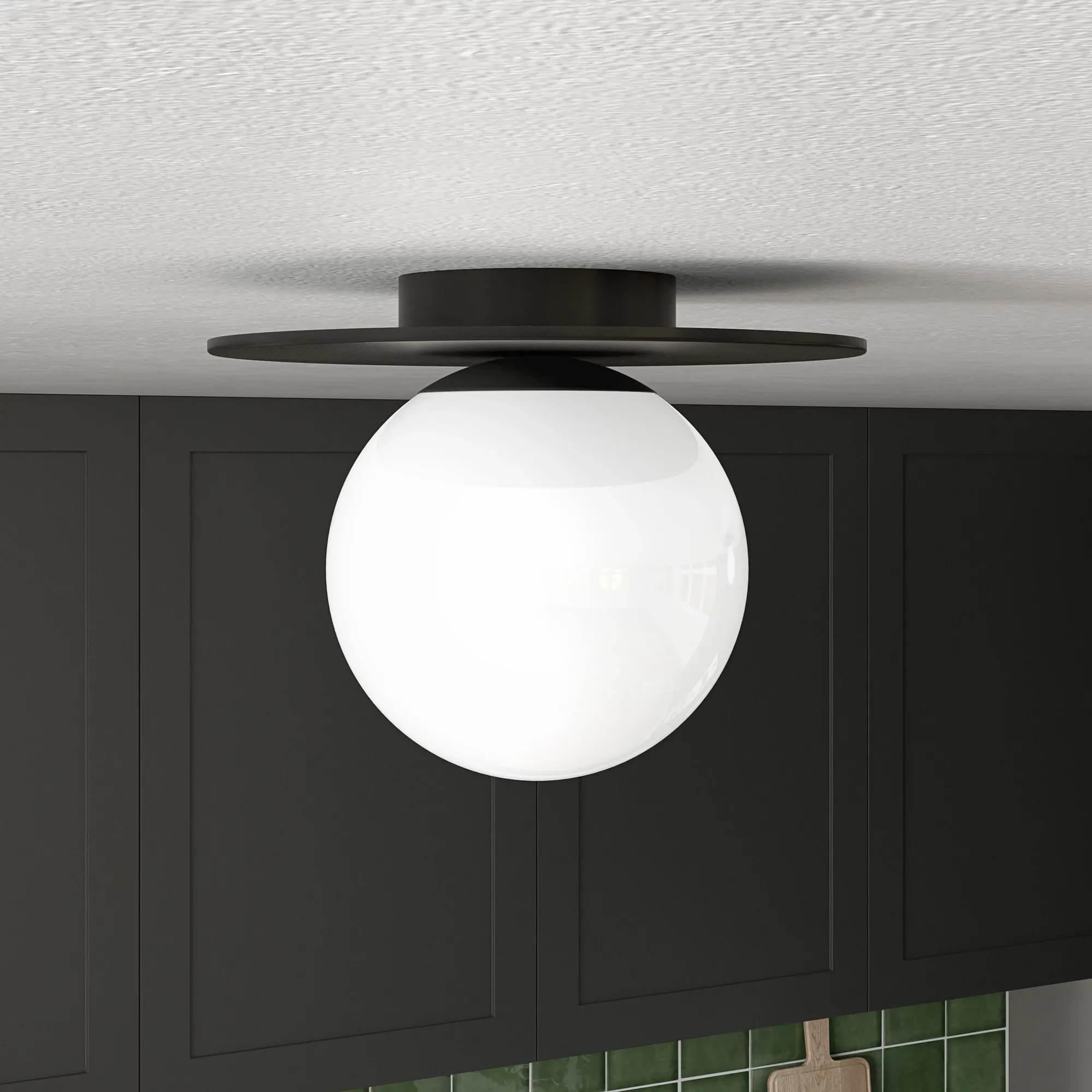 Sayer Black Semi Flush Mounted Light