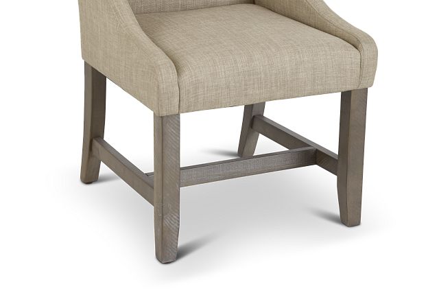 Taryn Light Taupe Upholstered Arm Chair (6)