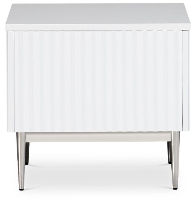 Surge White Rectangular End Table