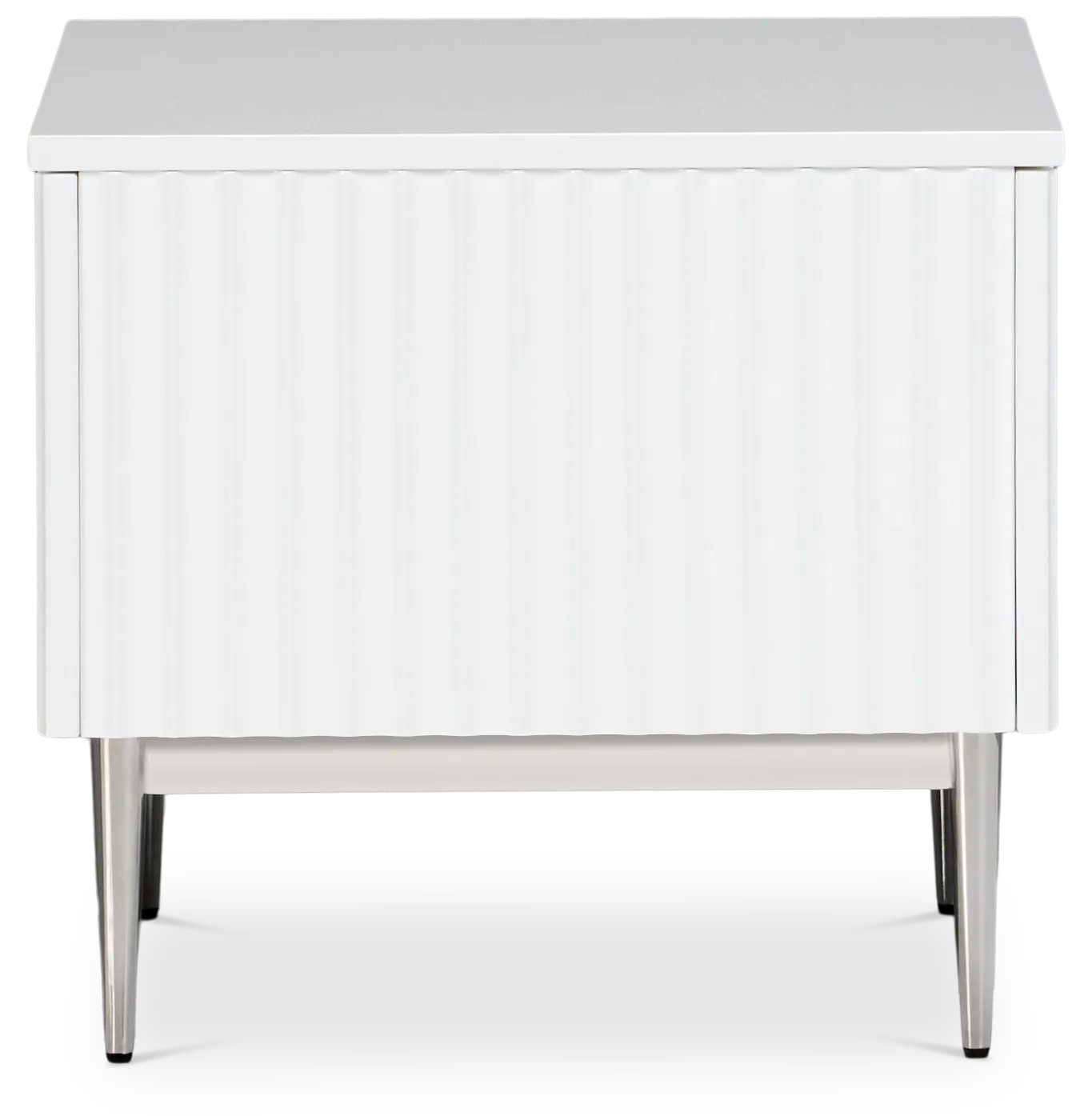 Surge White Rectangular End Table