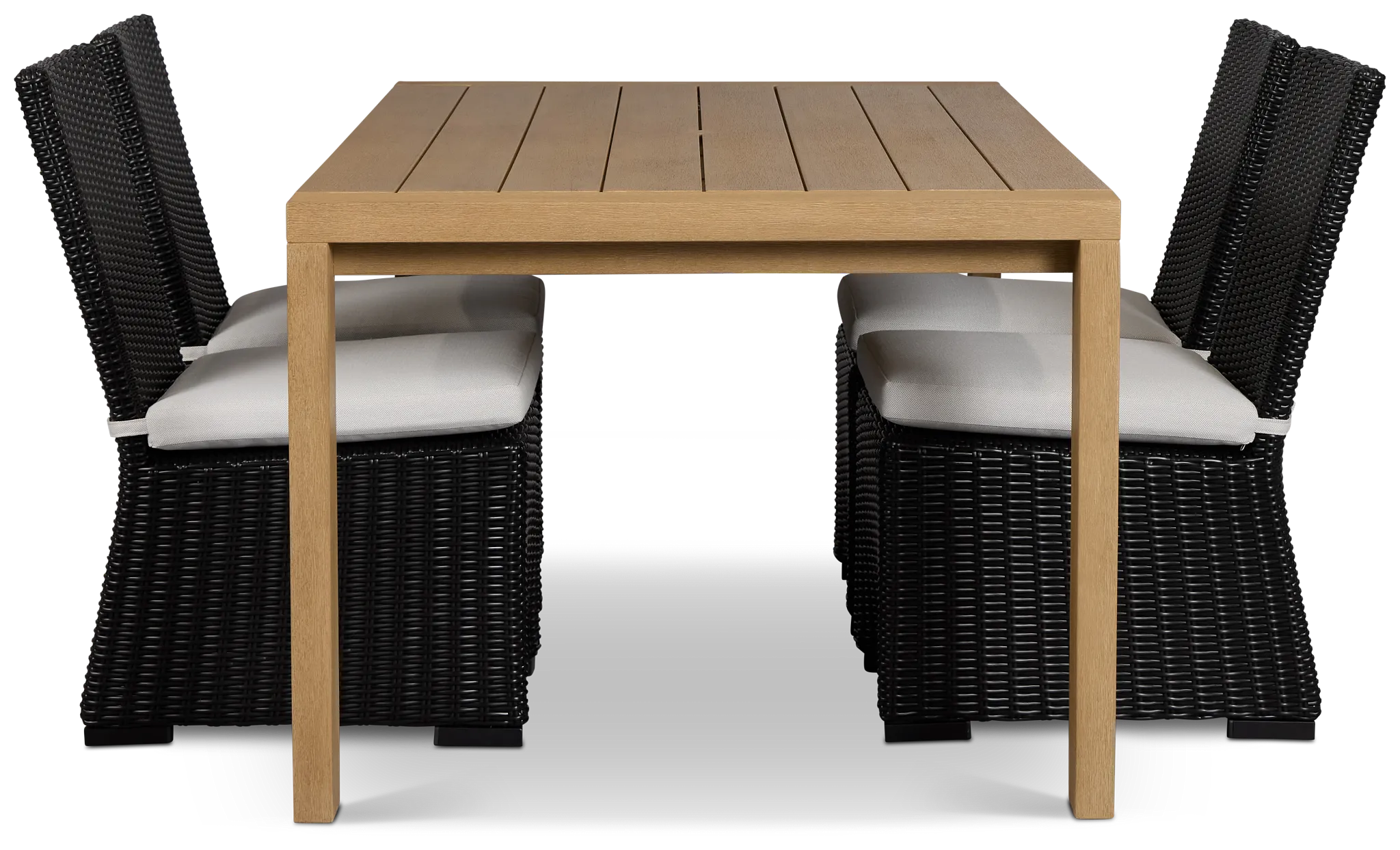 Montecito Mid Tone Rectangular Table & 4 Light Blue Cushioned Chairs