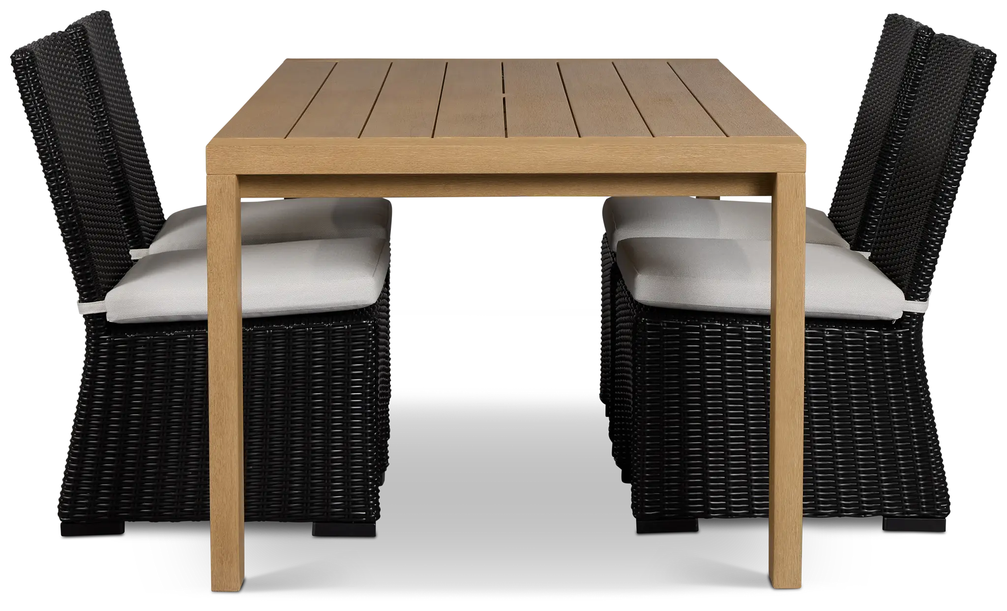 Montecito Mid Tone Rectangular Table & 4 Light Blue Cushioned Chairs Montecito Mid Tone Rectangular Table & 4 Light Blue Cushioned Chairs