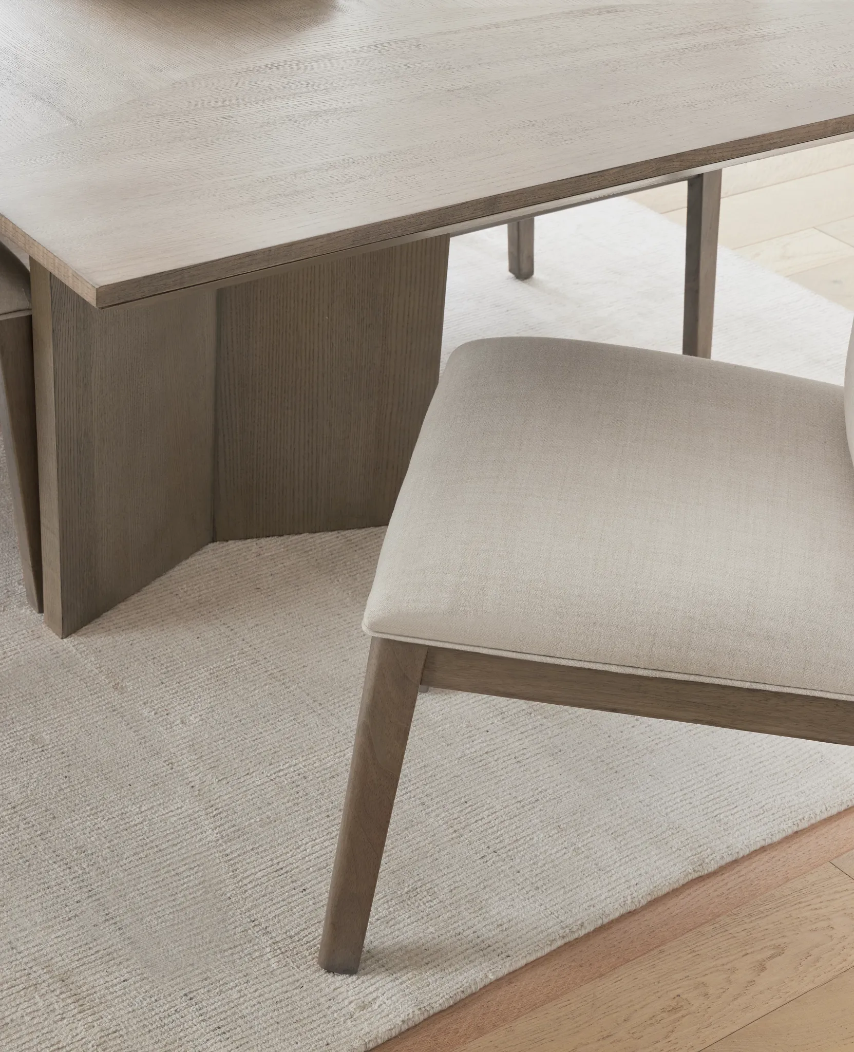 Pasadena Light Tone Rectangular Table & 4 Upholstered Chairs