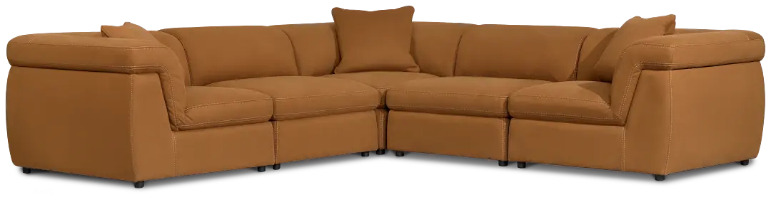 Aria Medium Brown Micro 5-piece Modular Sectional Aria Medium Brown Micro 5-piece Modular Sectional