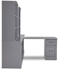 Newport Gray Large Peninsula Door Wall Desk