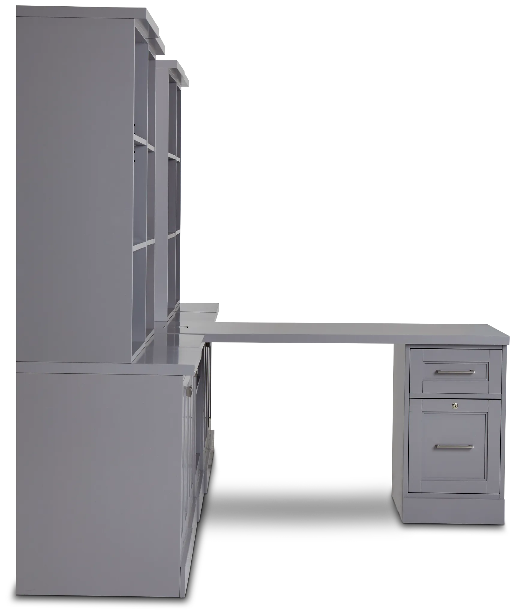 Newport Gray Large Peninsula Door Wall Desk