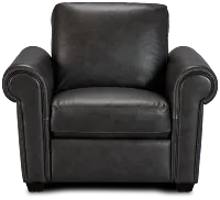 Lincoln Dark Gray Lthr/vinyl Chair